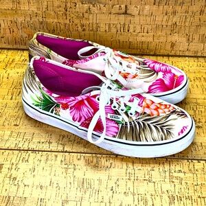 VANS Era Lowtop Skate Shoes Hawaiian Tropical Floral Print Womens Sz 9 Men 7.5
